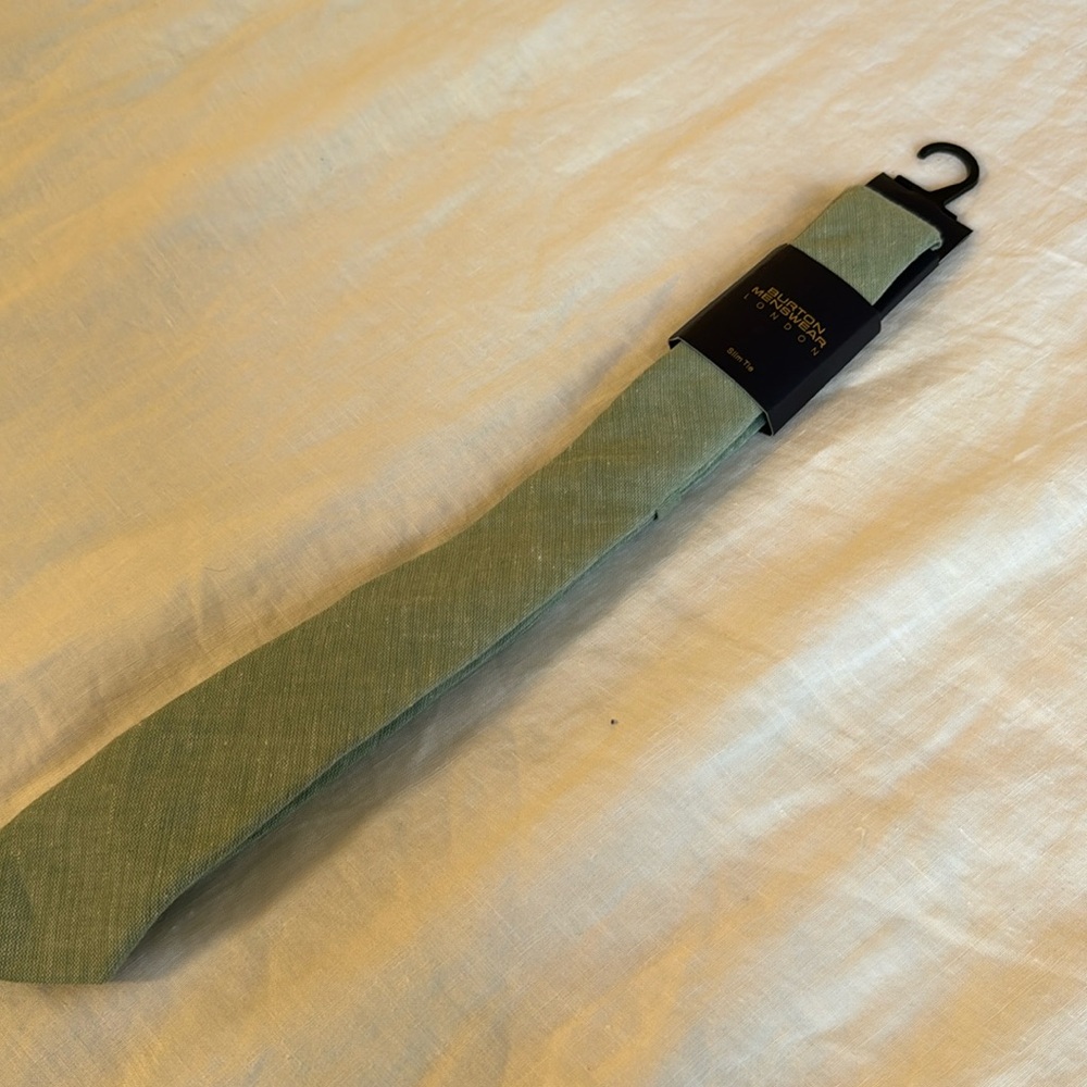 Burton Menswear Green Skinny Tie